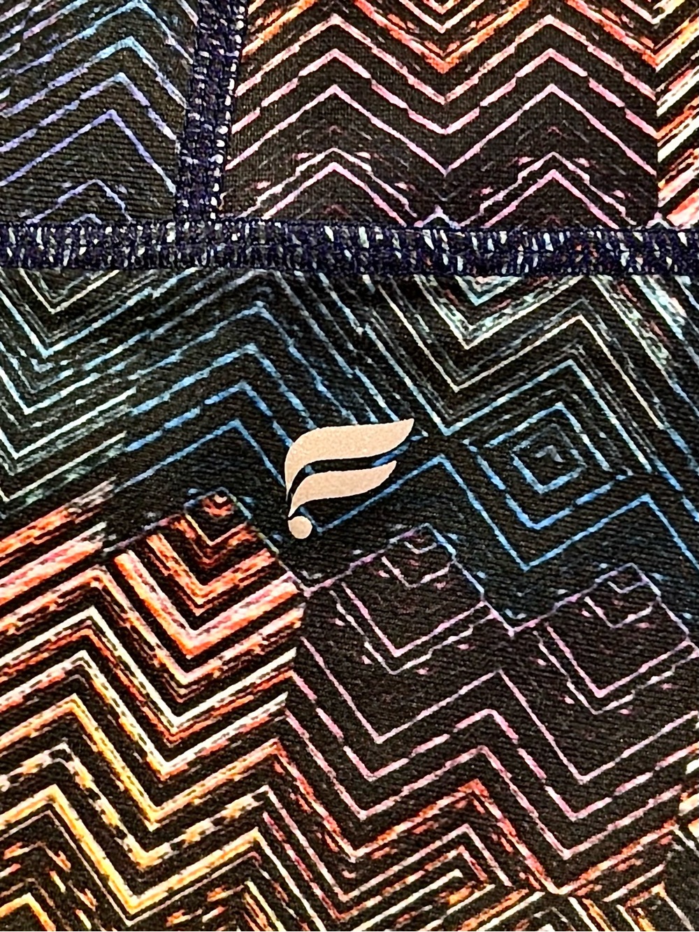 Fabletics Chevron-Print Leggings in Navy Multi - Picture 6 of 9